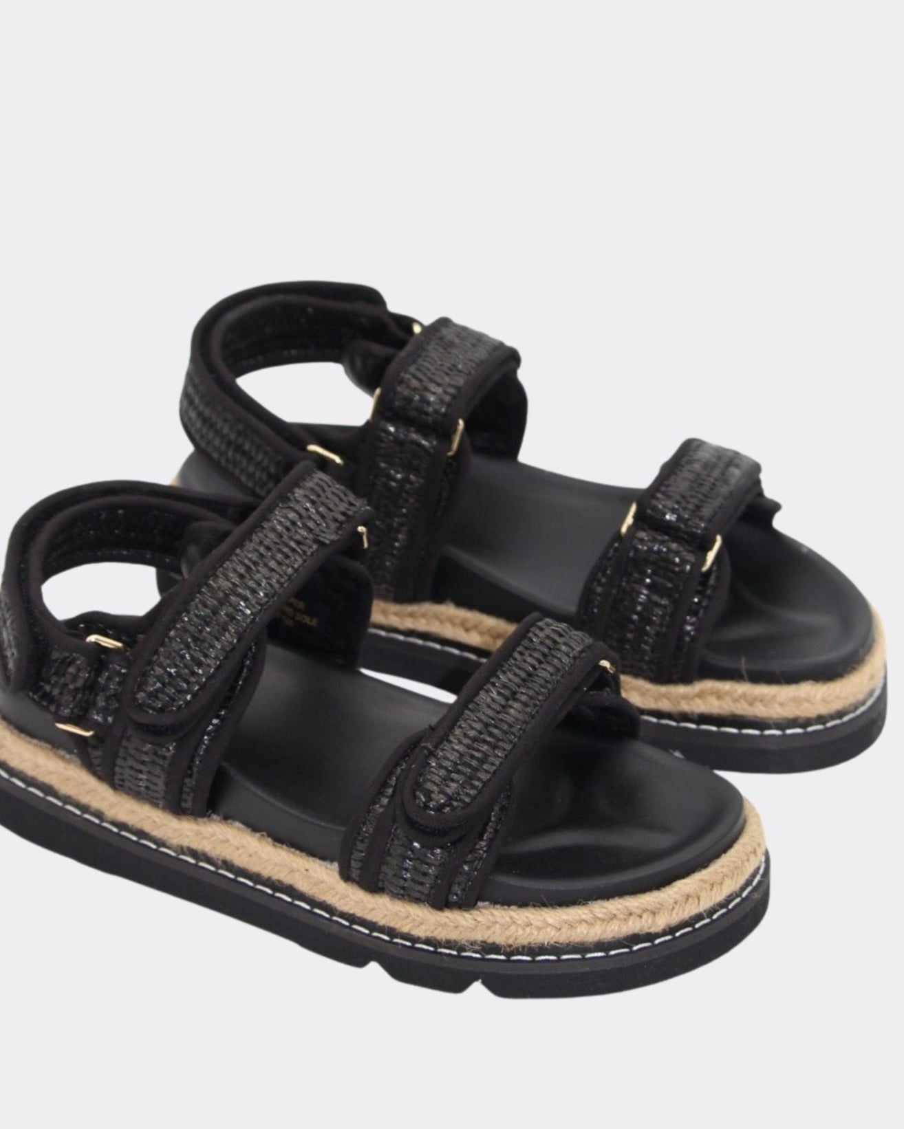 Elsie Sandal in Black Raffia