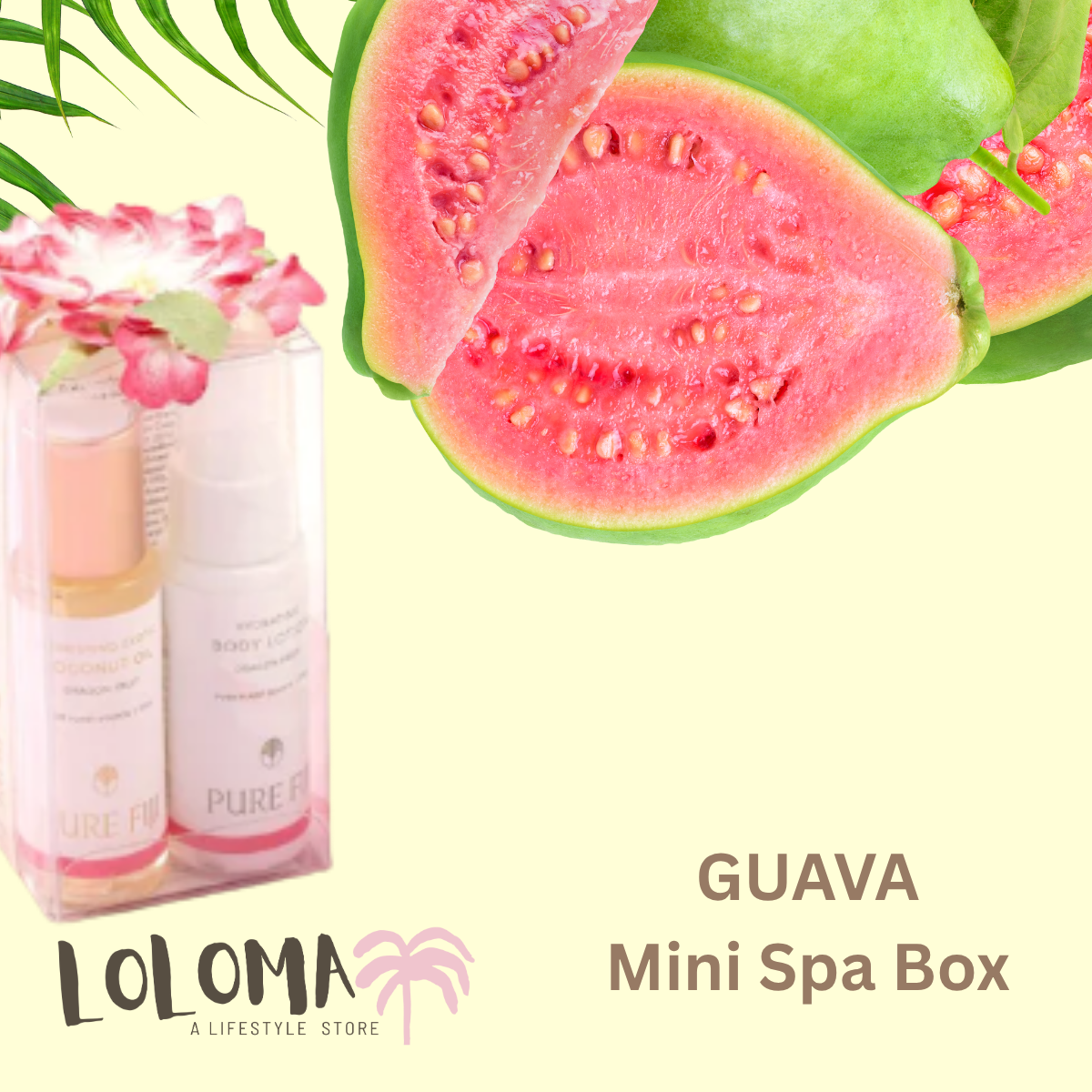 Loloma Living Pure Fiji Christmas Gift Set Mini Spa Nourish Box GUAVA infusion