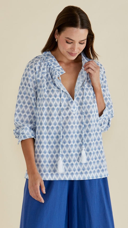 Charli Blouse in Blue Lotus