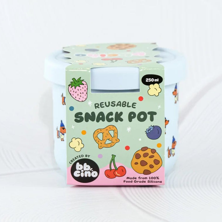 BBcino Reusable Snack Pot: Dagwood Dog Blue