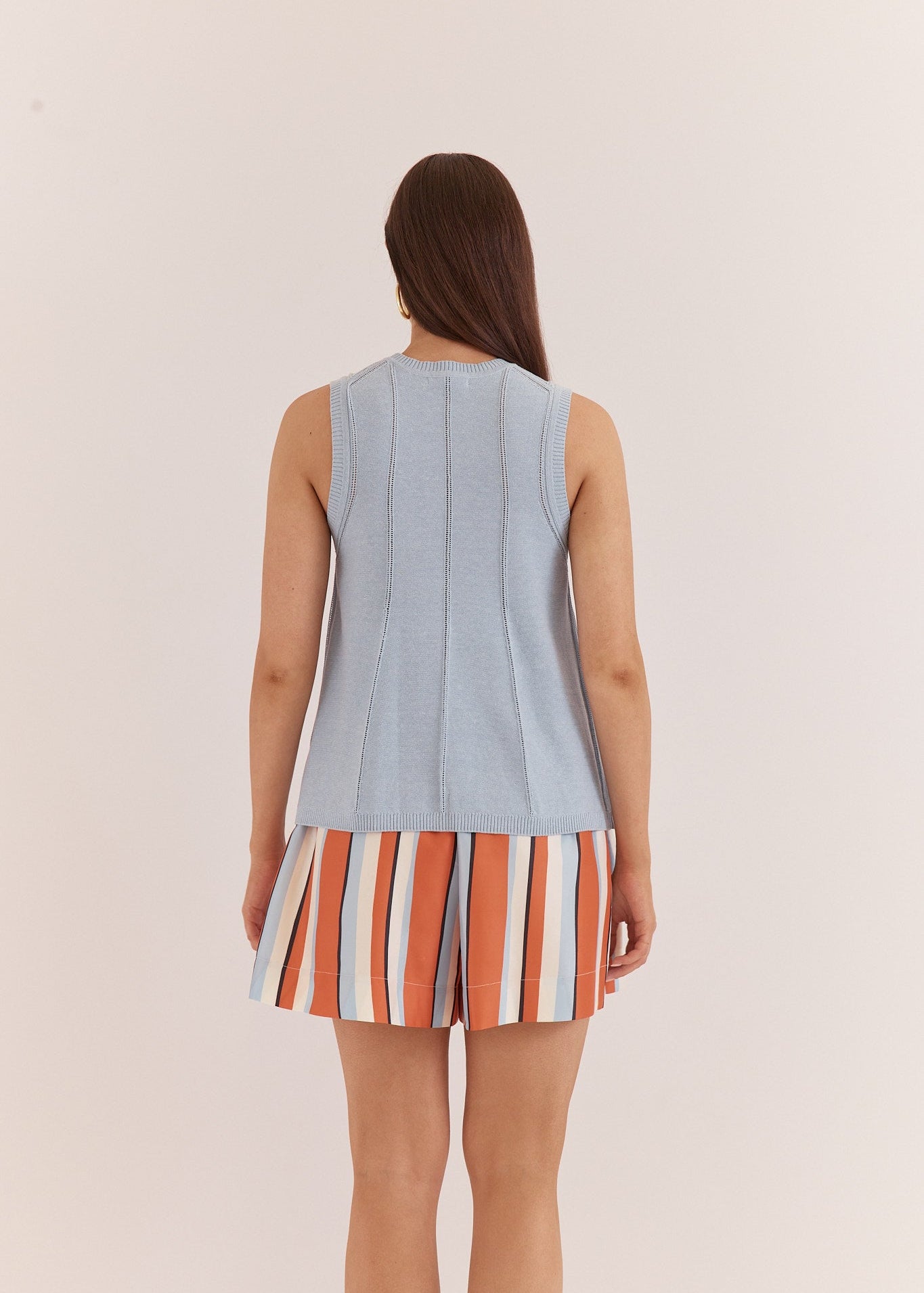 Krista Pointelle Tank in Pale Blue by SASS