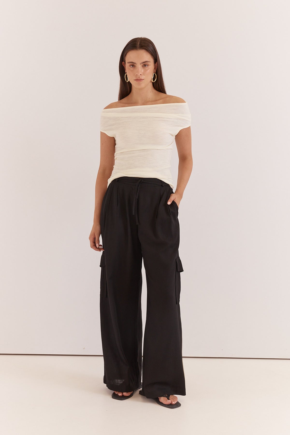 Talia Jersey Top in Cream by SASS