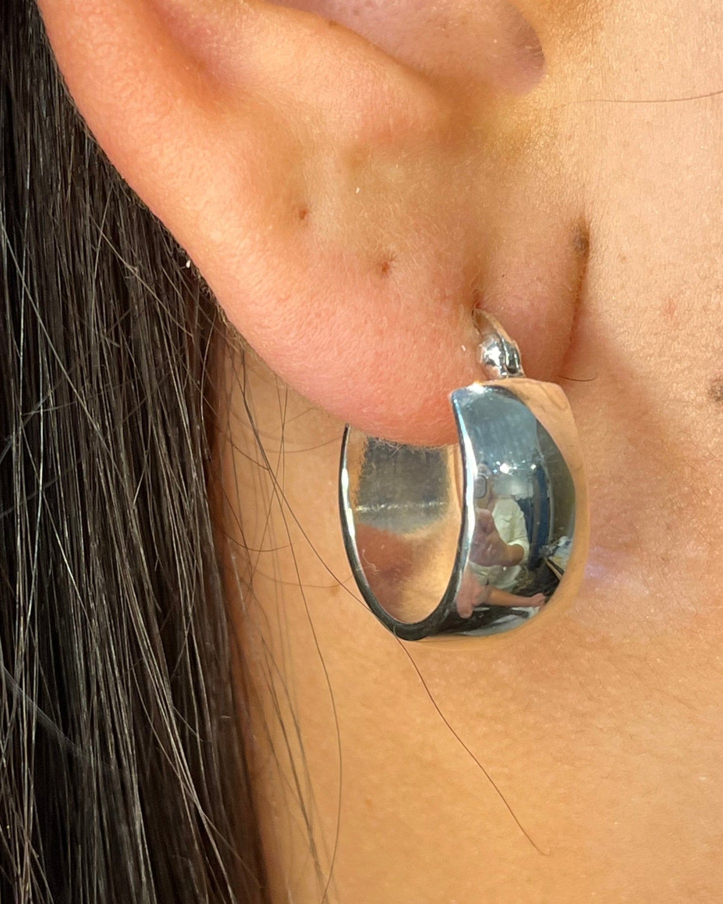 Emma Hoop Earrings Sterling Silver