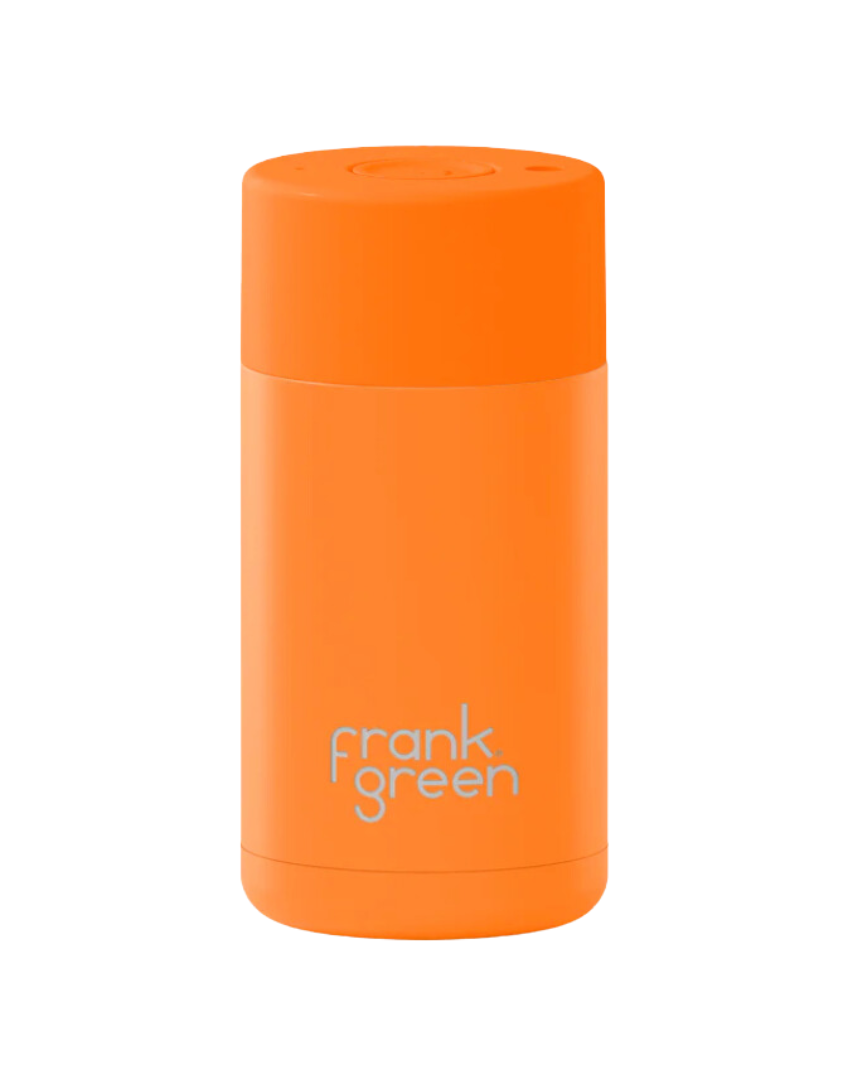 Frank Green Reusable Coffee Cup in Neon Orange
