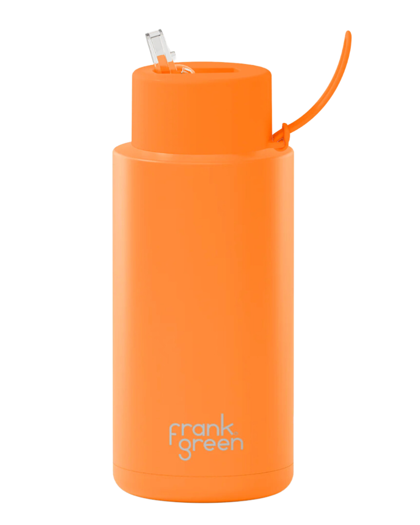 Frank Green Drink Bottle in Neon Orange 1L