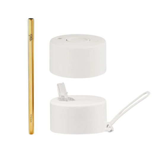 Duo Pack Lids with Straw Frank Green in Cloud White
