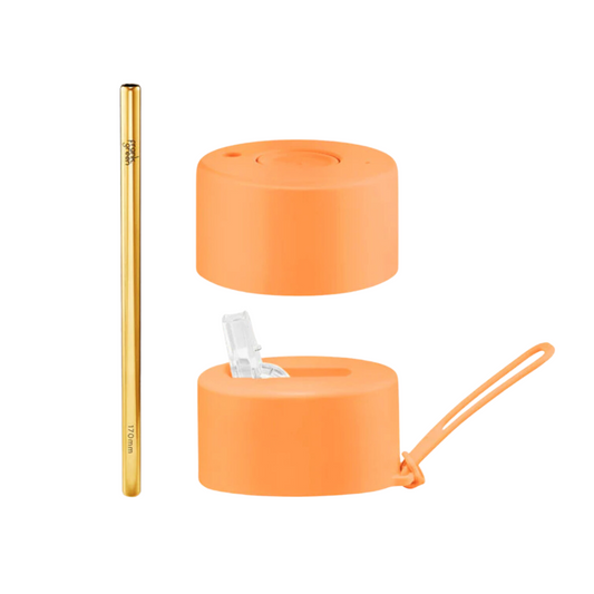 Duo Pack Lids with Straw Frank Green in Neon Orange