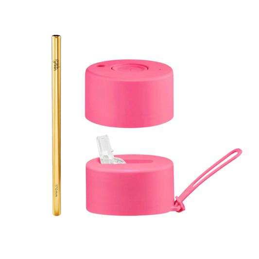 Duo Pack Lids with Straw Frank Green in Hot Pink