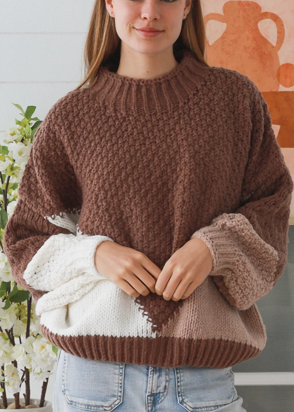 Cocoa Block Colour Knit Jumper