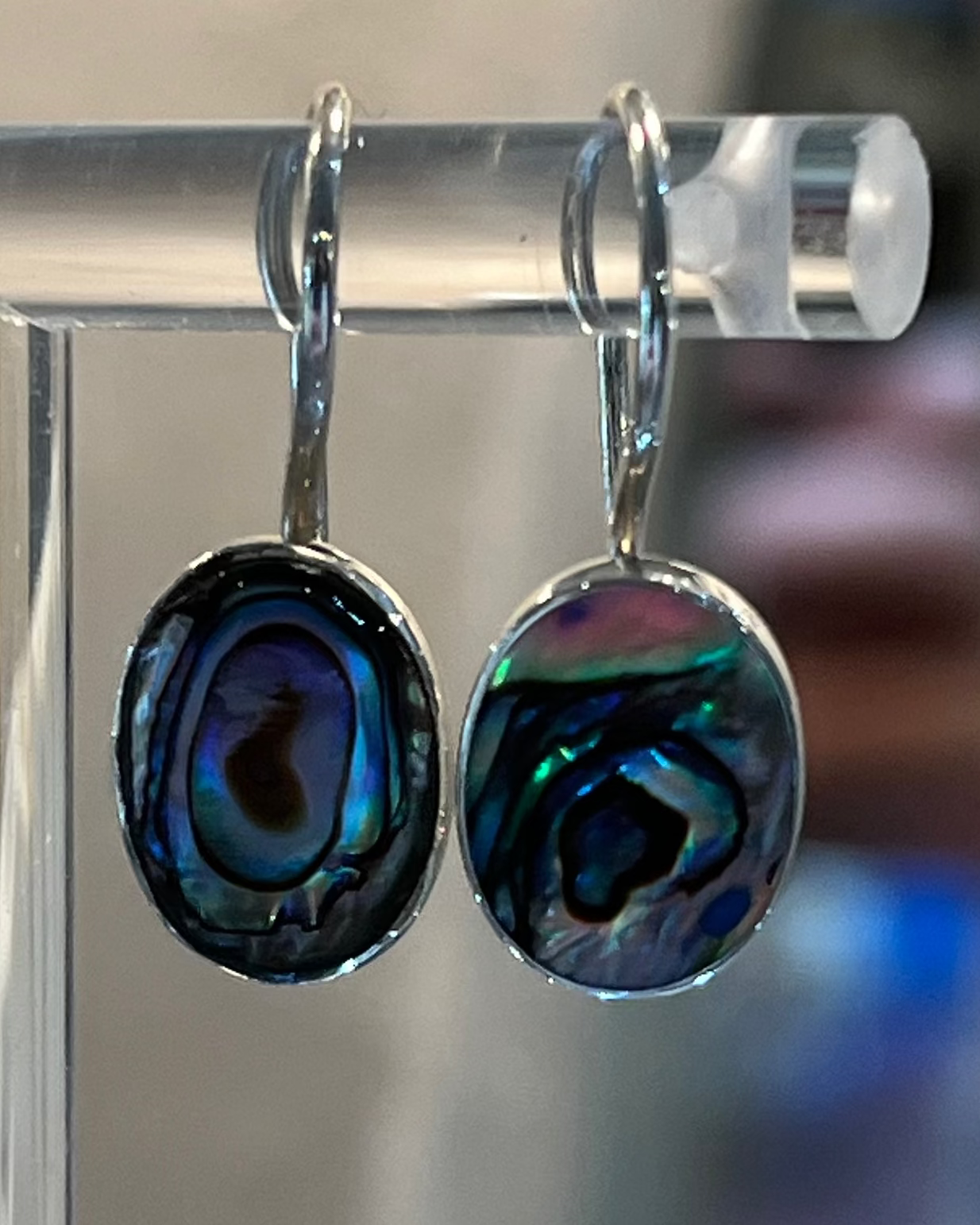 Paua Shell Hook Earrings 925 Sterling Silver