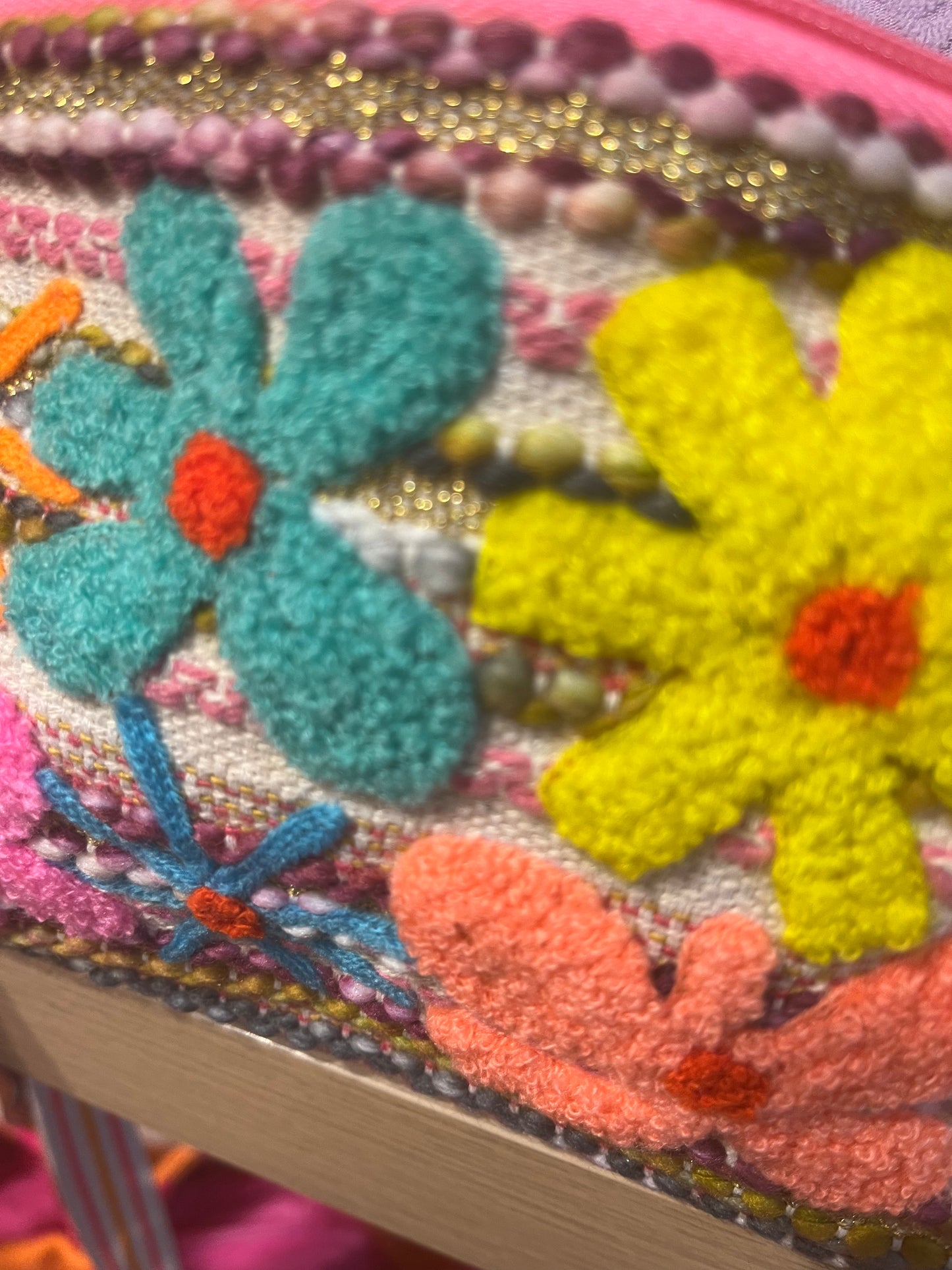 Flower Garden Embroidered Cosmetic Pouch