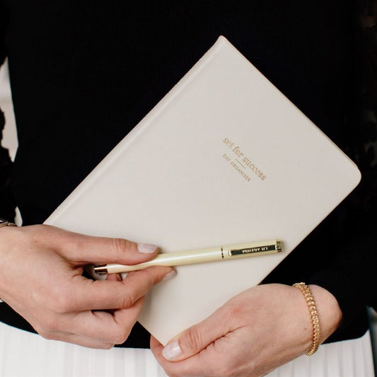 Day Organiser - Make Your Mark 'Set For Success' Daily Planner Journal Ivory