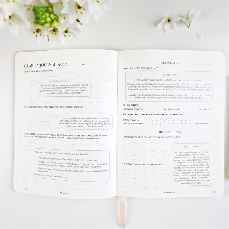 Worry Be Gone - Clarity Journal in Vanilla