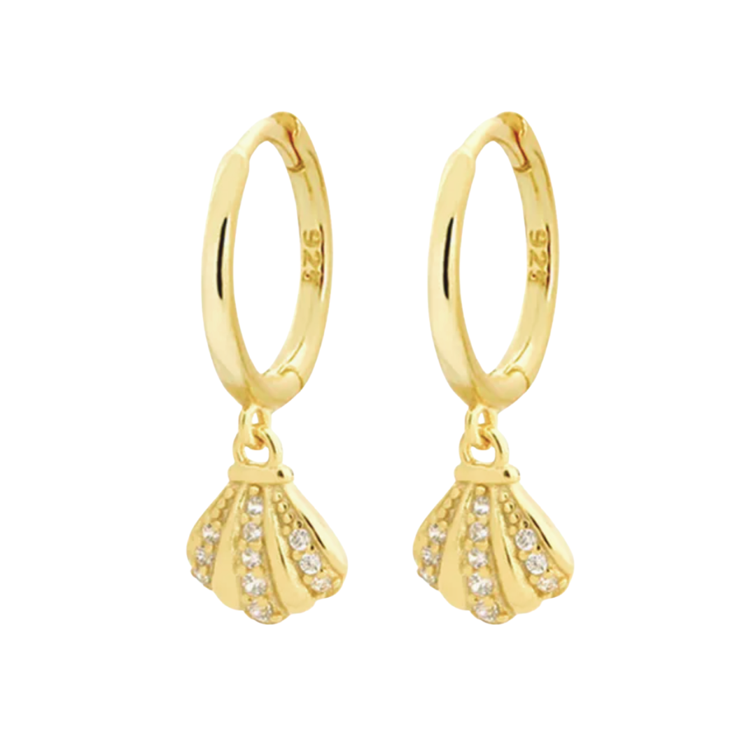 Marley Clam Shell Huggie Earrings