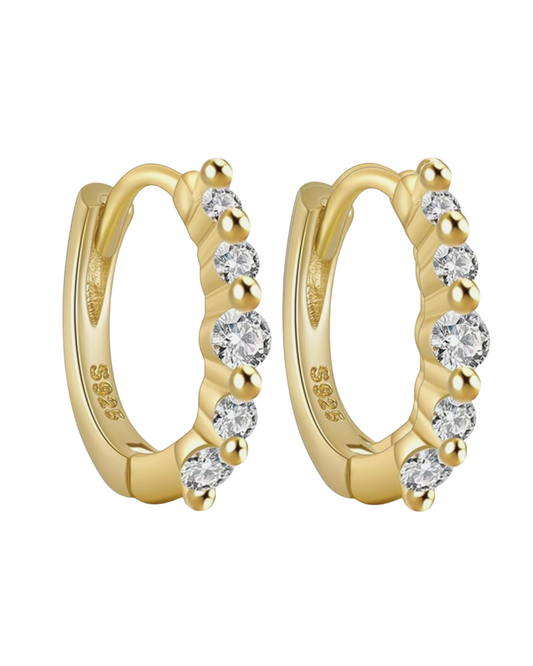 Quinn Huggie Earrings 18k Gold