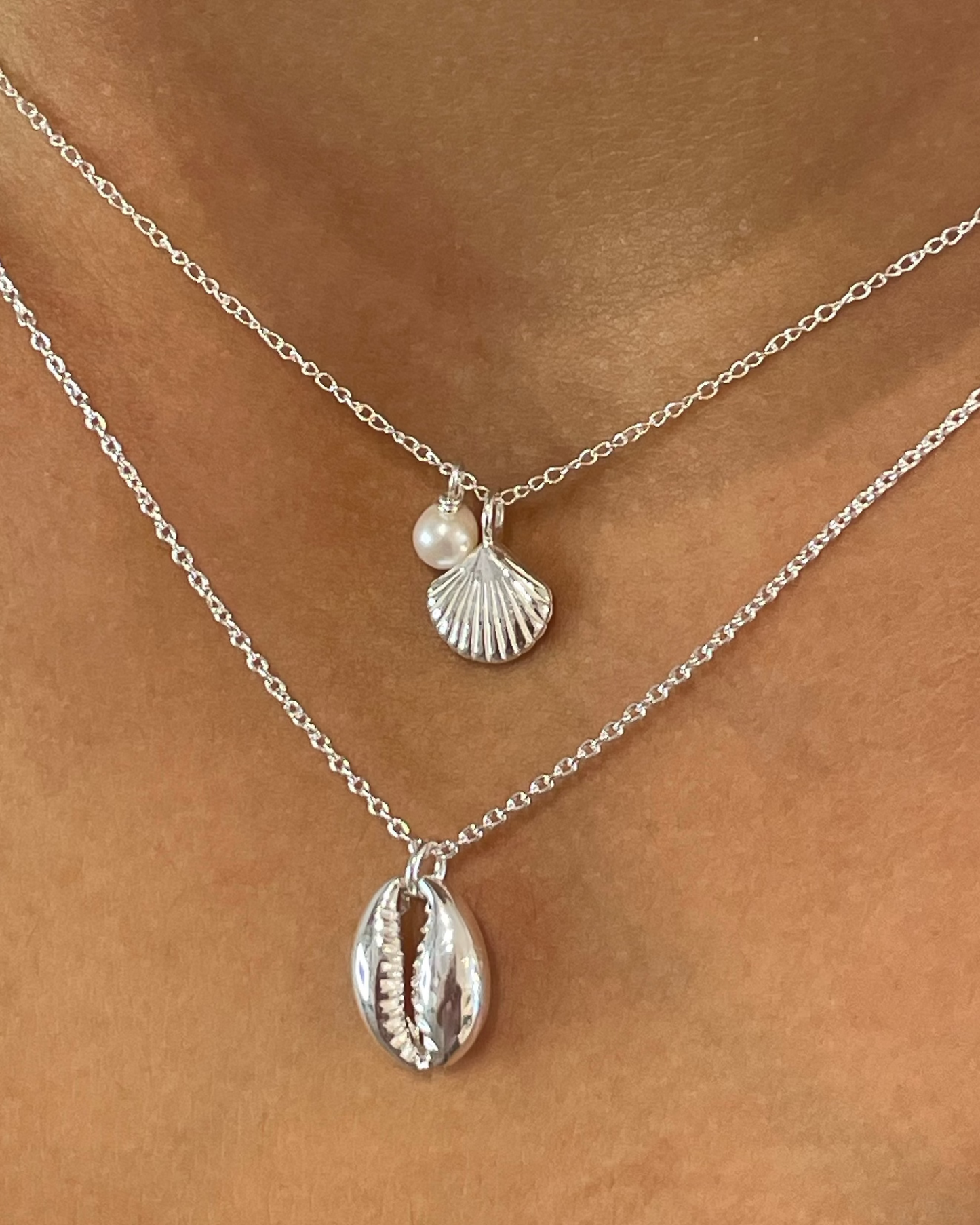 Oasis Cowrie Shell Necklace Sterling Silver
