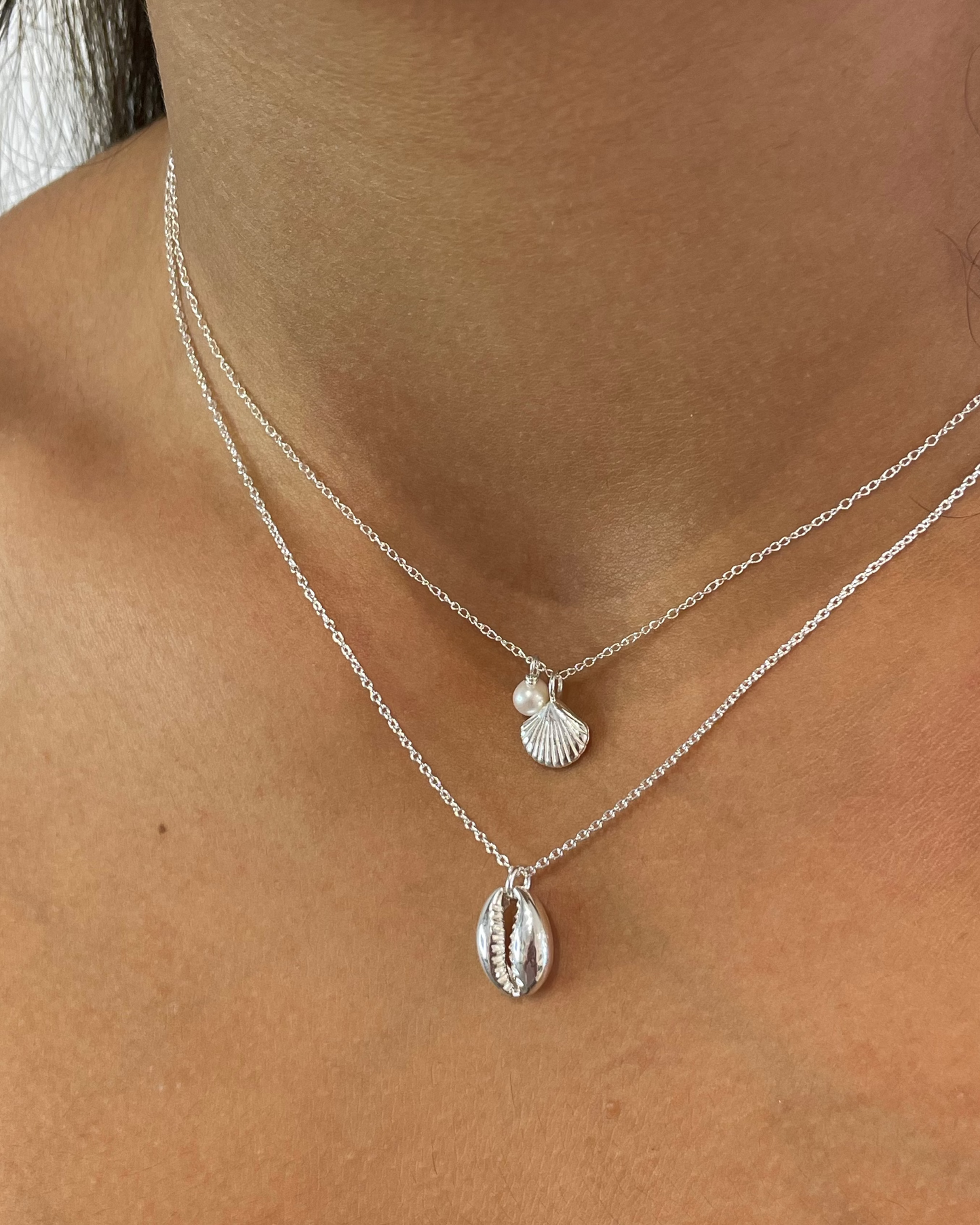 Oasis Cowrie Shell Necklace Sterling Silver