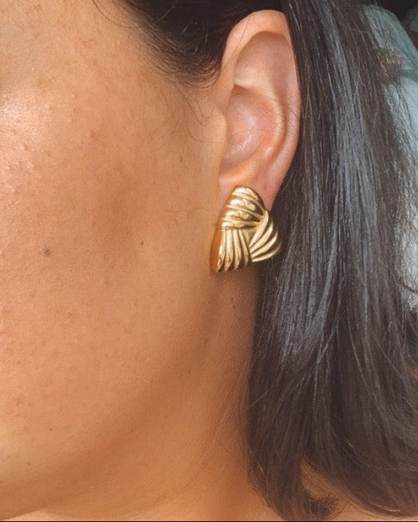 Layla Statement Stud Earrings 18k Gold