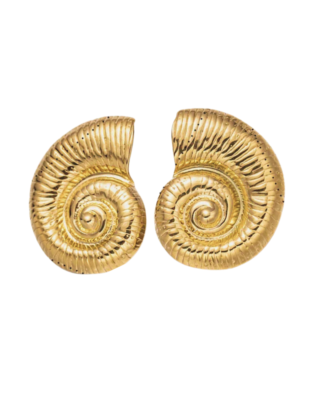 Nautilus Shell Statement Stud Earrings 18k Gold