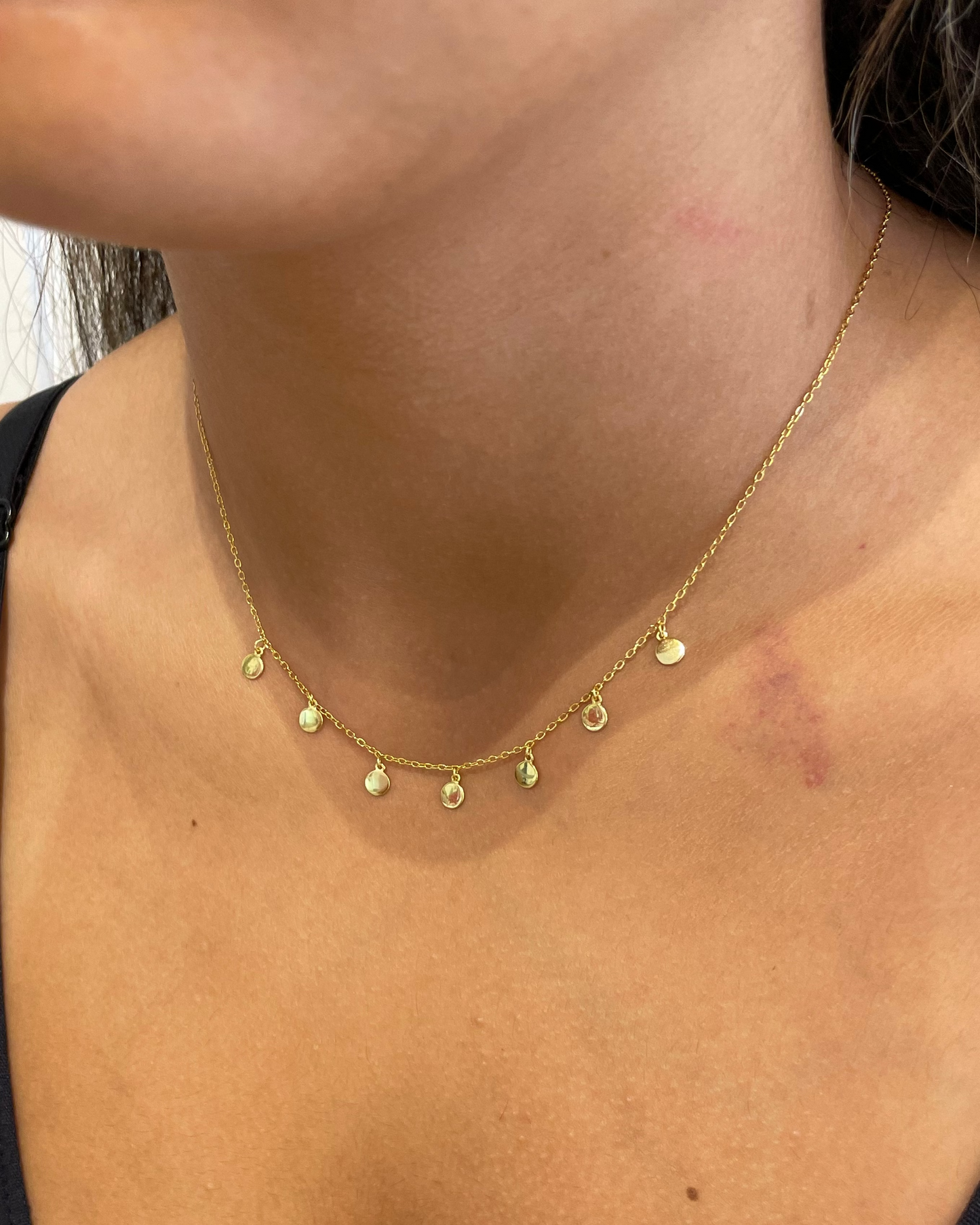 Stevie Disc Choker Necklace 18k Gold
