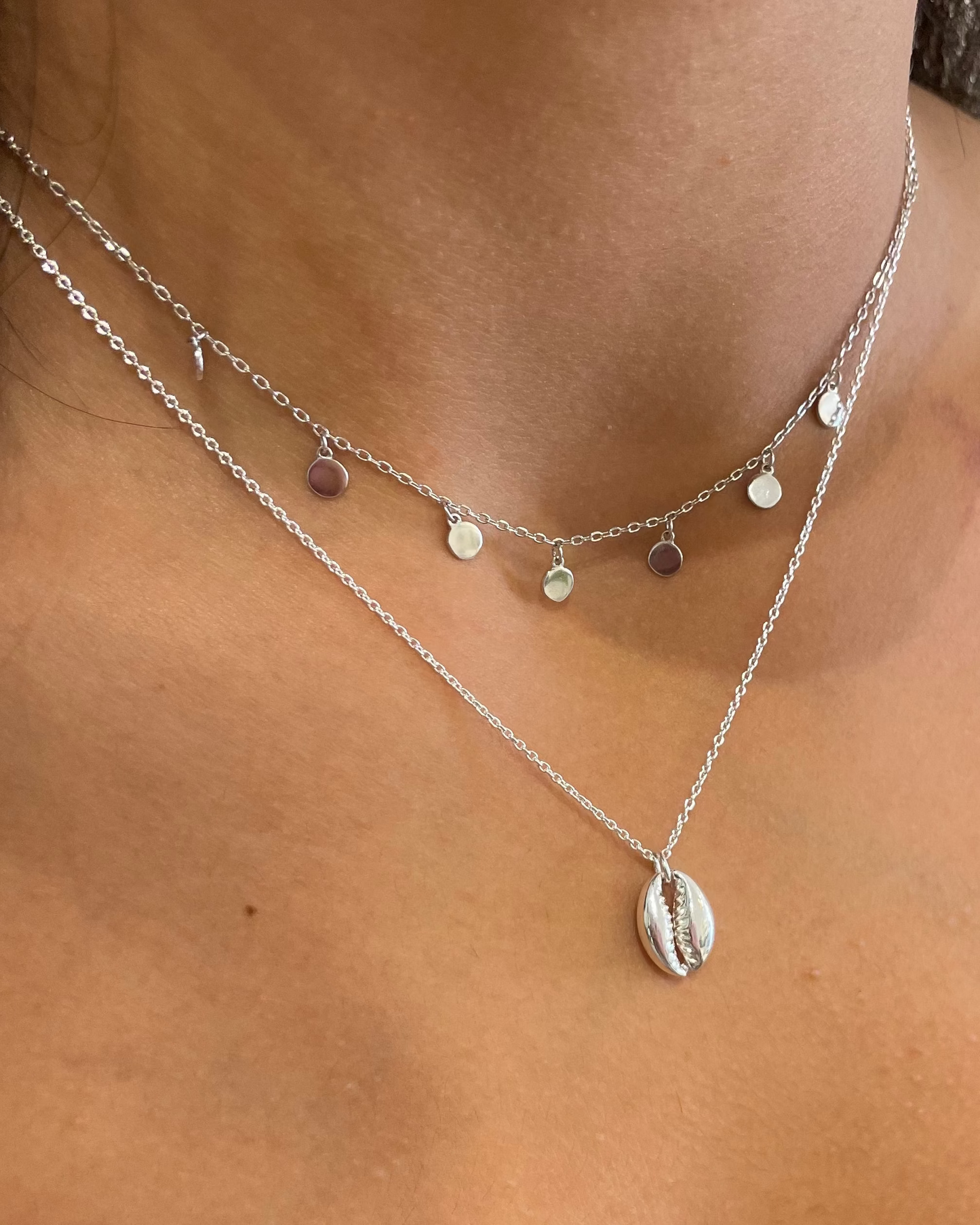 Stevie Disc Choker Necklace Sterling Silver