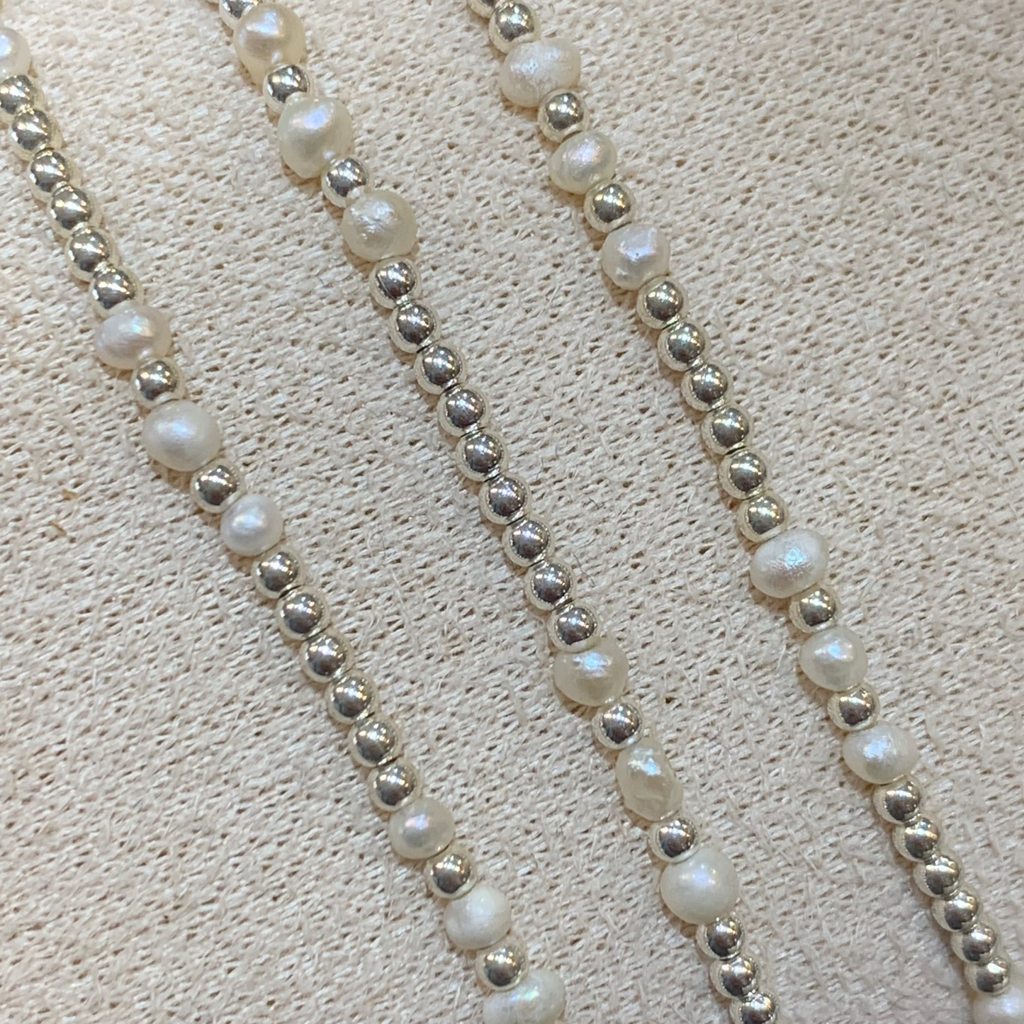 Sage Freshwater Pearl Beaded Stacking Bracelets