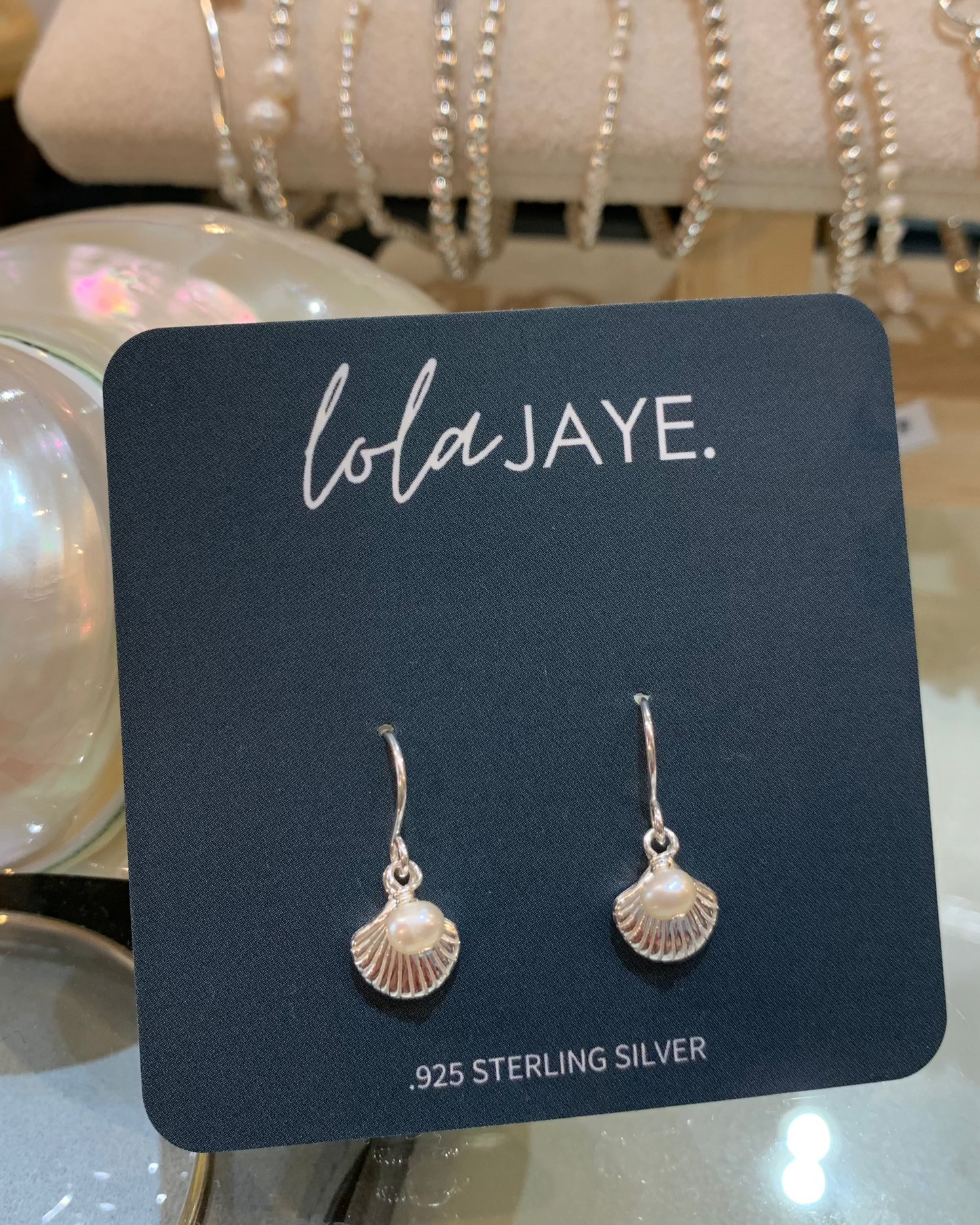Siren Shell & Freshwater Pearl Earrings Sterling Silver