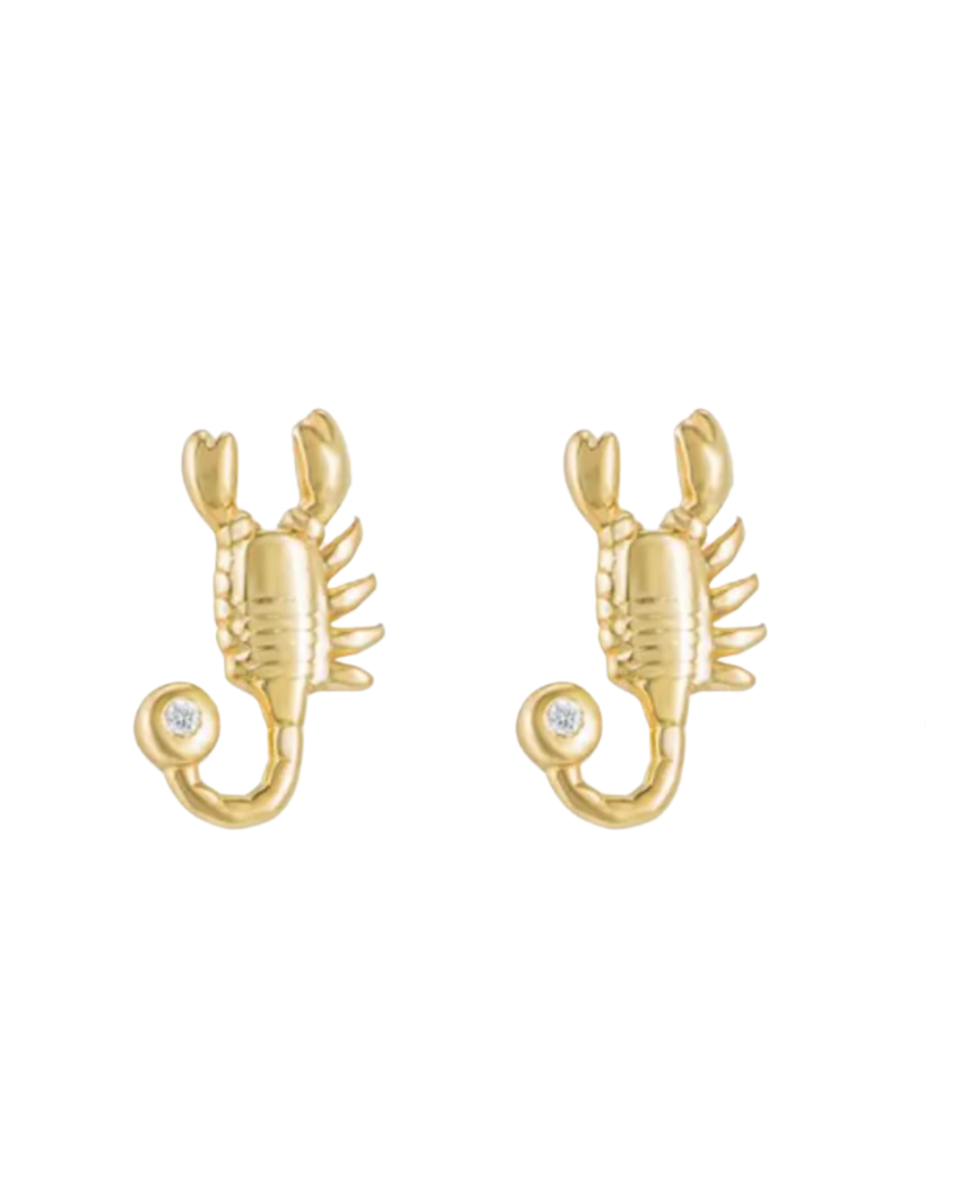 Scorpio Stud Earrings 18k Gold