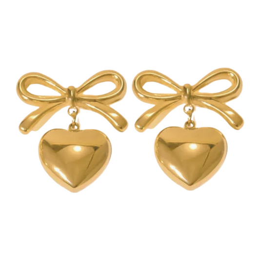Sweetheart Bow Statement Stud Earrings