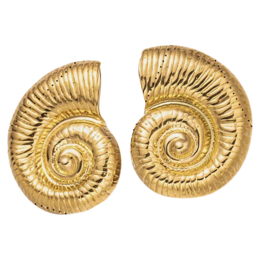 Nautilus Shell Statement Stud Earrings
