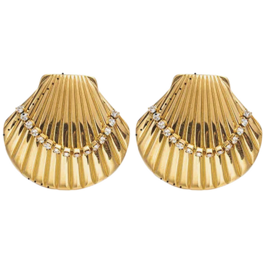 Halo Shell Statement Stud Earrings