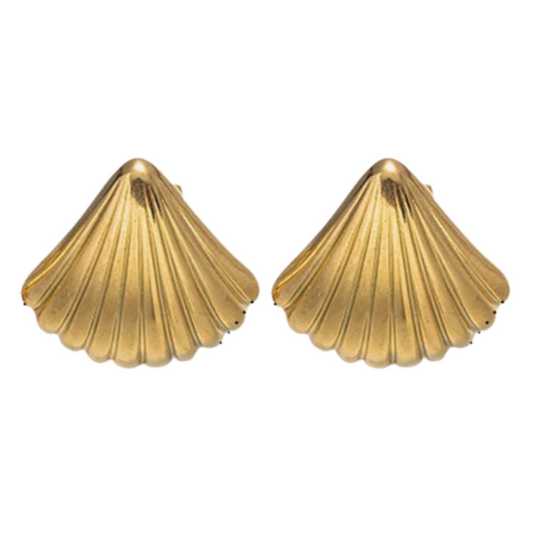 Fan Shell Small Statement Stud Earrings