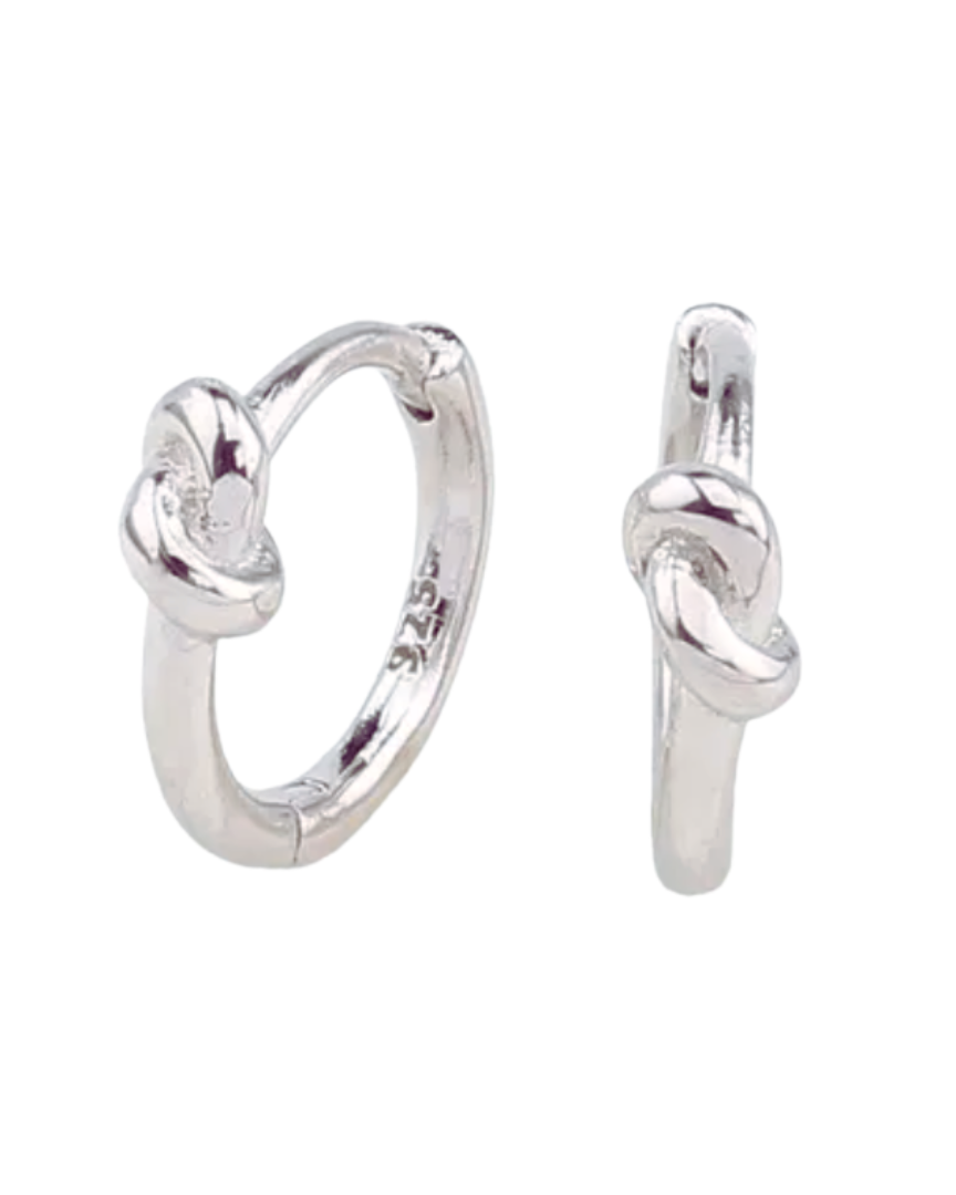 Kate Knot Huggie Earrings Sterling Silver