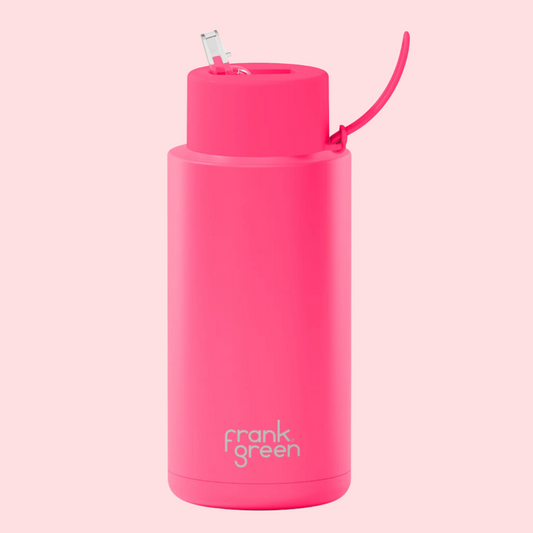 Frank Green Drink Bottle in Neon Pink 1L