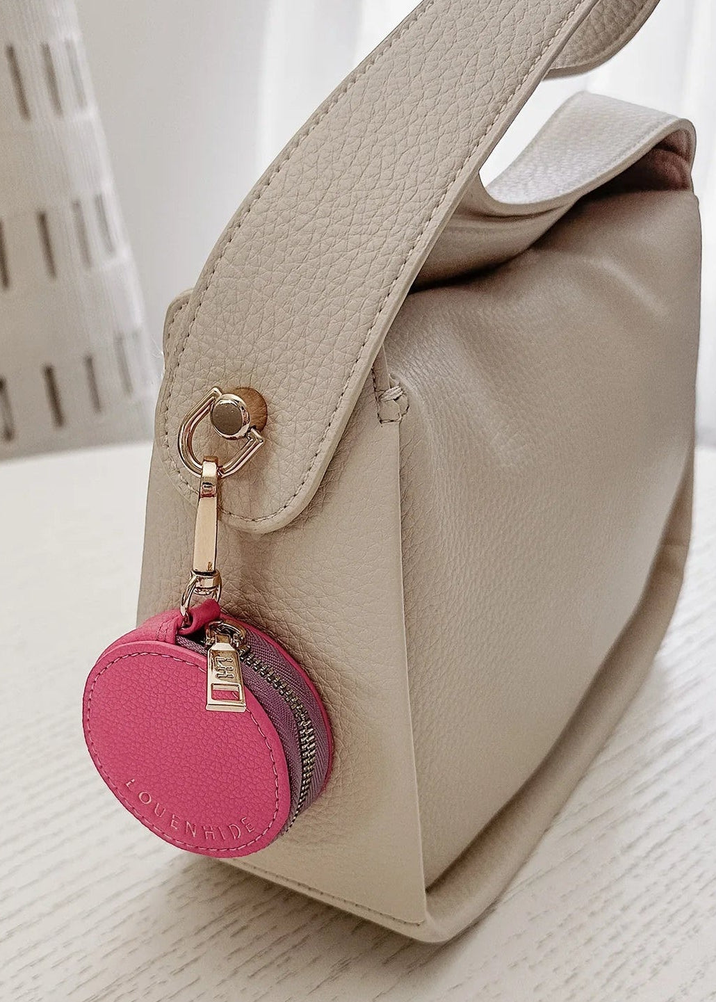 Airlie Bag Charm in Pink by Louenhide