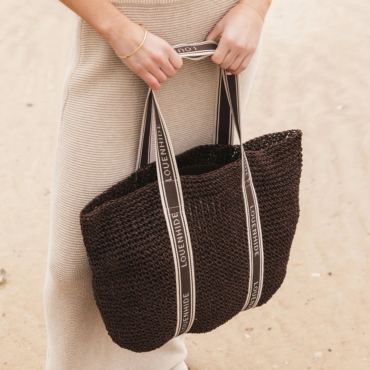 Bali Beach Bag Raffia Chocolate