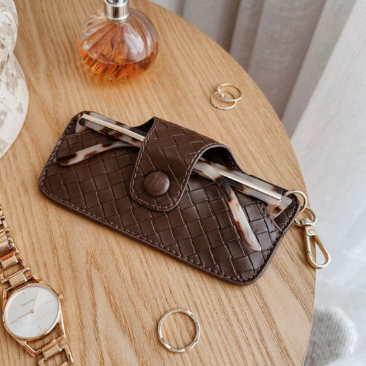 Skittle Sunglass Case Woven Chocolate
