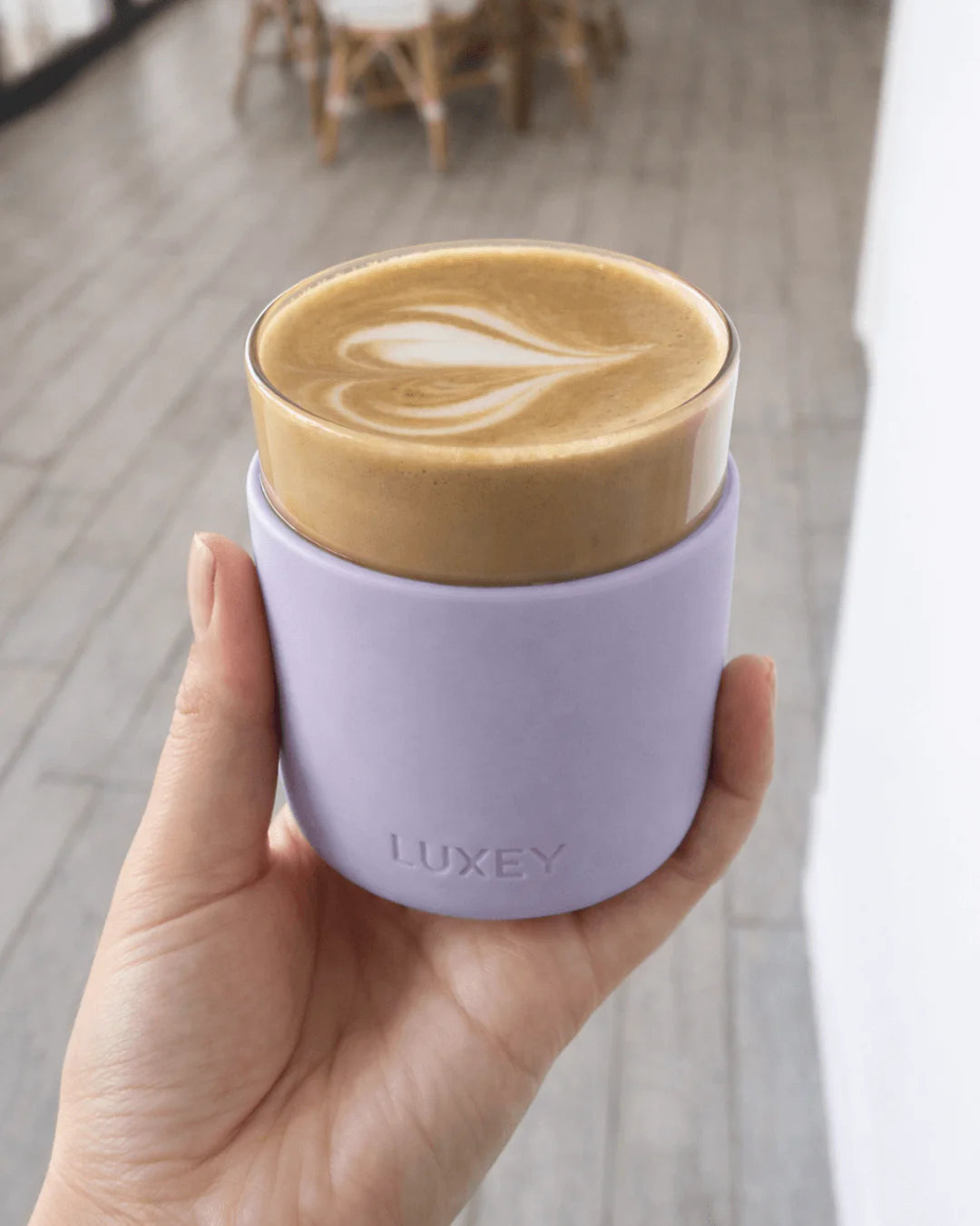MiniLUX Reusable Glass Coffee Cup in White
