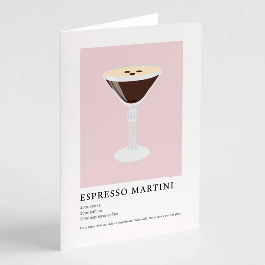 Espresso Martini Cocktail Greeting Card