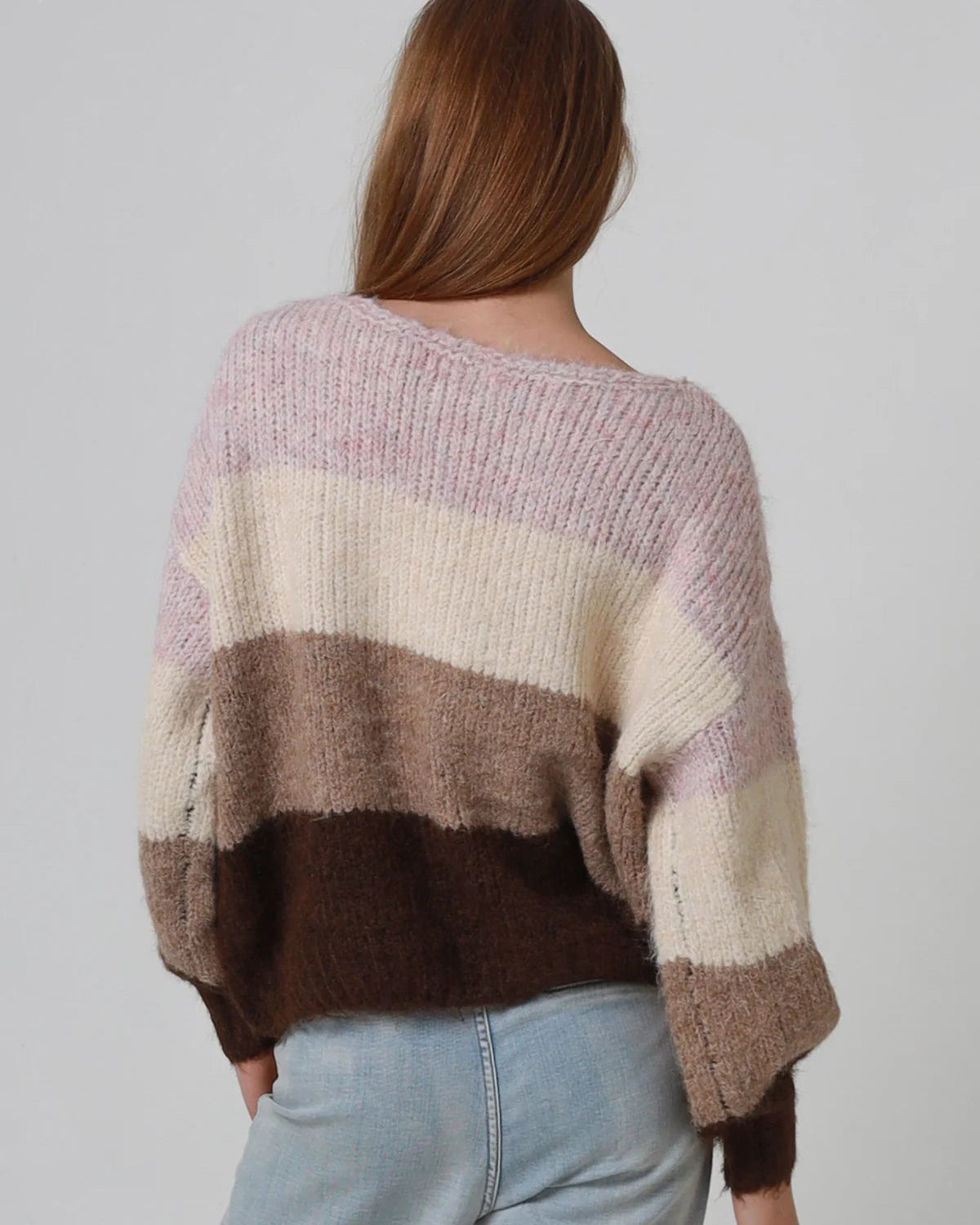 Lacy Block Colour Knit Jumper