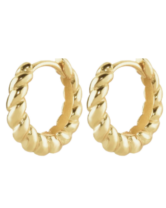Mae Croissant Huggie Earrings 18k Gold
