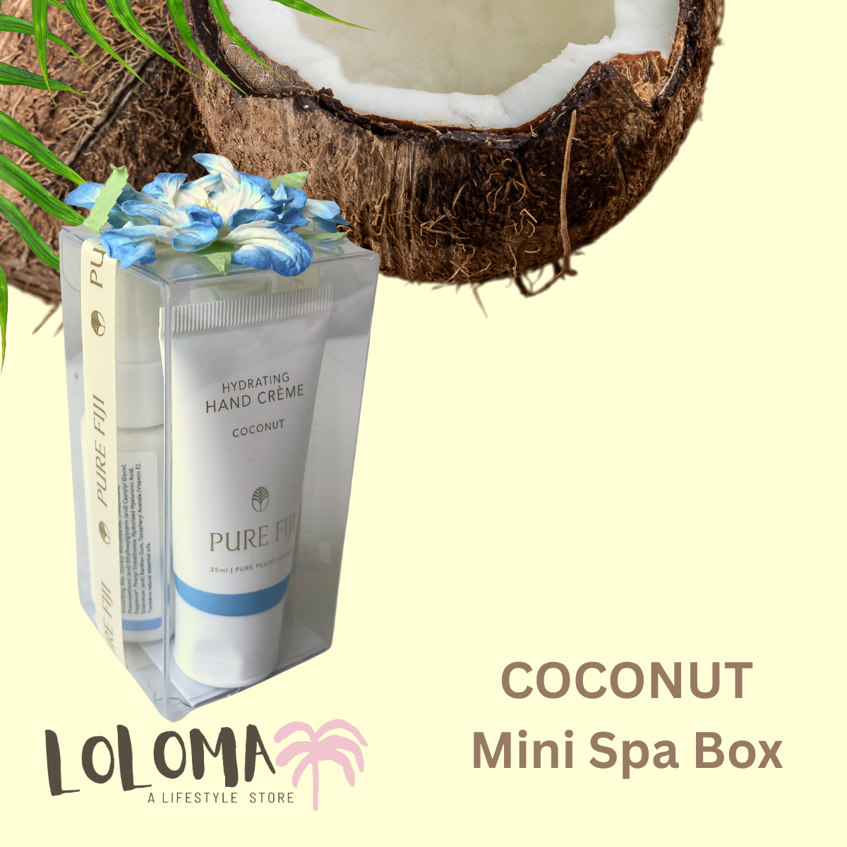 Loloma Living Pure Fiji Christmas Gift Set Mini Spa Nourish Box COCONUT infusion