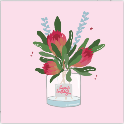 Happy Birthday Protea Greeting Card