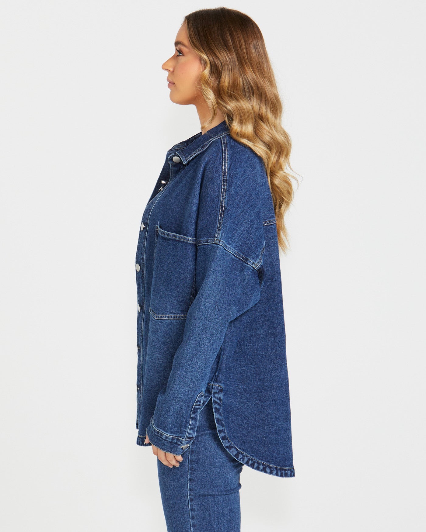 Last One! Size 16 Jasmine Denim Shacket in Indigo Wash