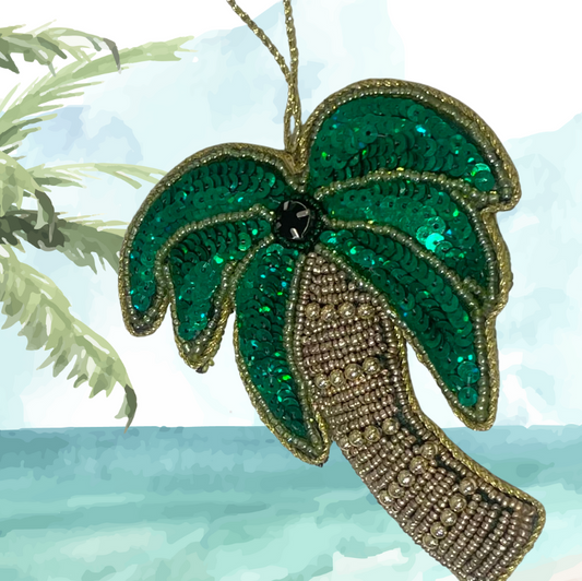 Palm Tree Beaded Christmas Ornament Island Time Christmas Loloma Living Tamborine Mountain
