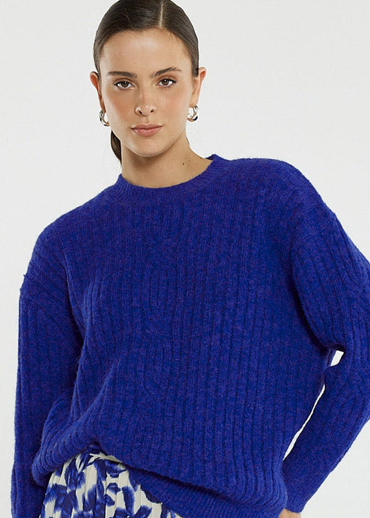 Kira Cable Knit Blue