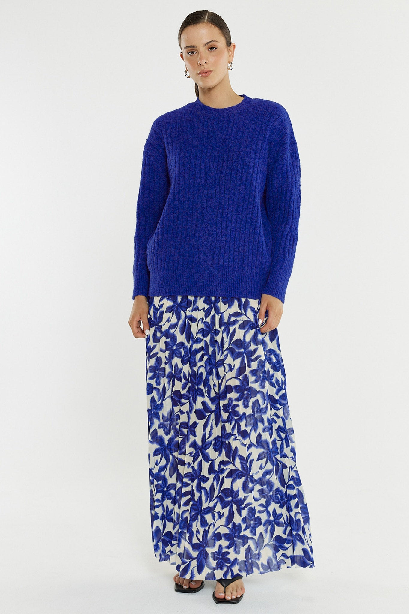 Kira Cable Knit Blue