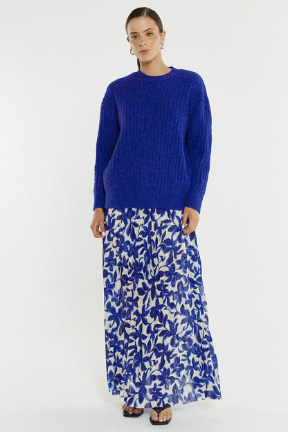 Kira Cable Knit Blue