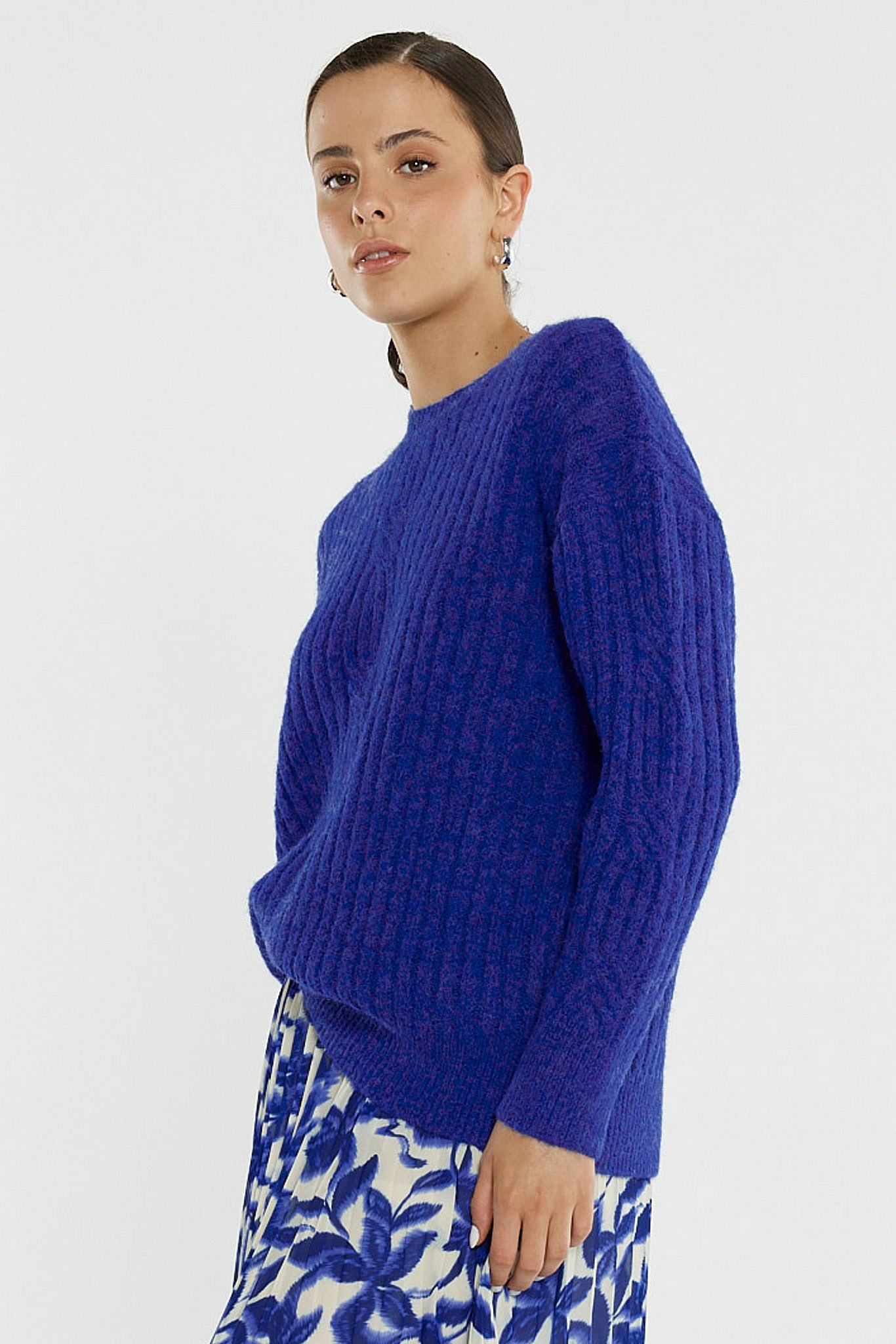 Kira Cable Knit Blue