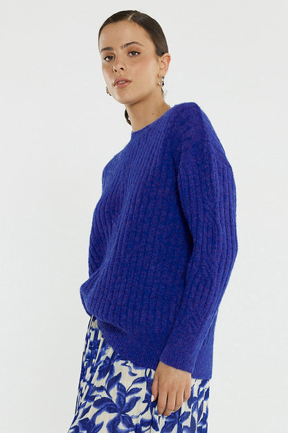 Kira Cable Knit Blue